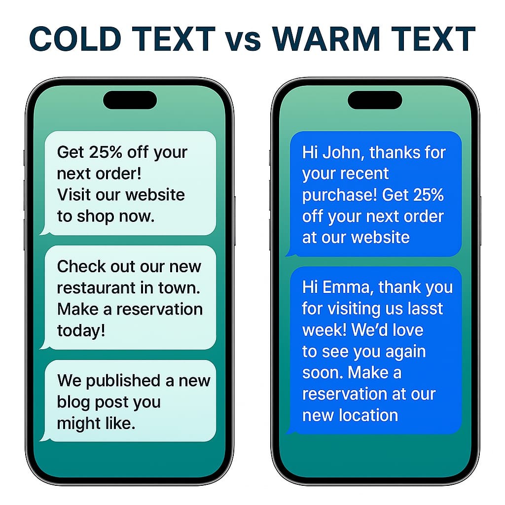 Difference between cold and warm texts