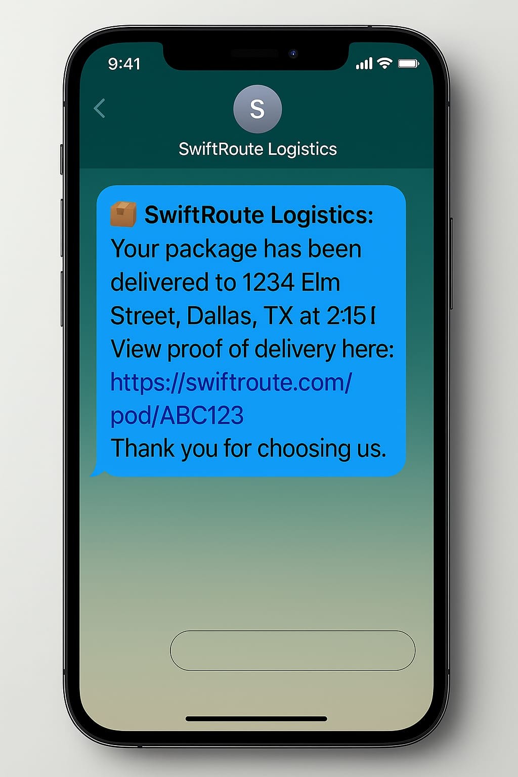 Sending a proof of Delivery